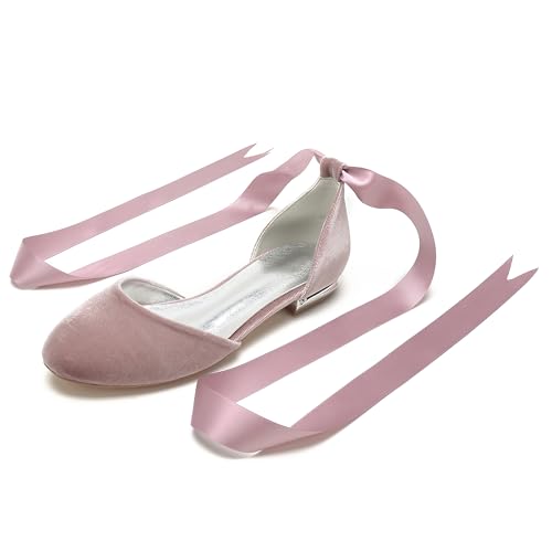 Brautschuhe/Hochzeitsschuhe Runde Zehe Flache Damen Schuhe Elegant Bridal Flach 1.5Cm,Rosa,42 EU Brautschuhe/Hochzeitsschuhe Runde Zehe Flache Damen Schuhe Elegant Bridal Flach 1.5Cm,Rosa,42 EU von Generic