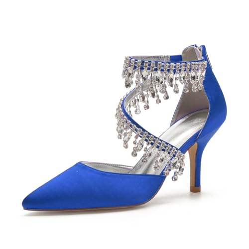 Brautschuhe Damenpumps 8Cm Absatz Spitz Zulaufender Zehenbereich Hochzeitsfeier Stiletto Schuhe Party Kleid Schuhe,Blau,36 EU Brautschuhe Damenpumps 8Cm Absatz Spitz Zulaufender Zehenbereich Hochzeitsfeier Stiletto Schuhe Party Kleid Schuhe,Blau,36 EU von Generic