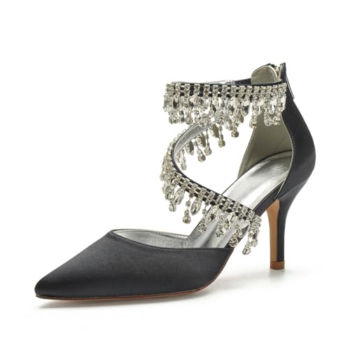 Brautschuhe Damenpumps 8Cm Absatz Spitz Zulaufender Zehenbereich Hochzeitsfeier Stiletto Schuhe Party Kleid Schuhe,Schwarz,39 EU Brautschuhe Damenpumps 8Cm Absatz Spitz Zulaufender Zehenbereich Hochzeitsfeier Stiletto Schuhe Party Kleid Schuhe,Schwarz,39 EU von Generic