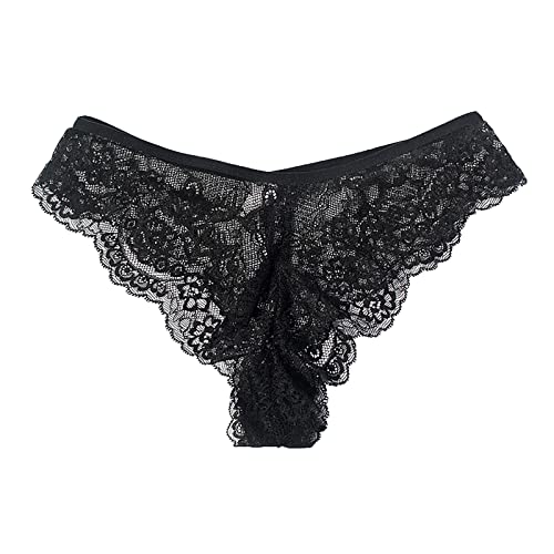 Brazilian Slip Damen,Spitze Unterhosen Erotisch Nahtlose Slips Bikini Hipster Damen Spitze Hipsters Stretch Atmungsaktiver Hipster Dessous Hipster String Tanga von Generic