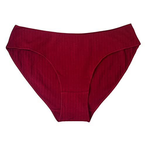 Brazilian Slip Damen Persönlichkeitsdesign Einfarbiges Freizeithöschen Einfaches und exquisites Design Damen UnterwäSche Nahtlos (Red, M) von Generic