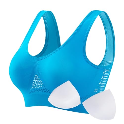 Breathable Cool Liftup Air Bra, Damen Neuer Großer Air-BH, Bequemer BH Atmungsaktiver und Bequemer Mesh-Sport-BH, Sport BH Ohne Bügel Starker Halt für Damen von Generic