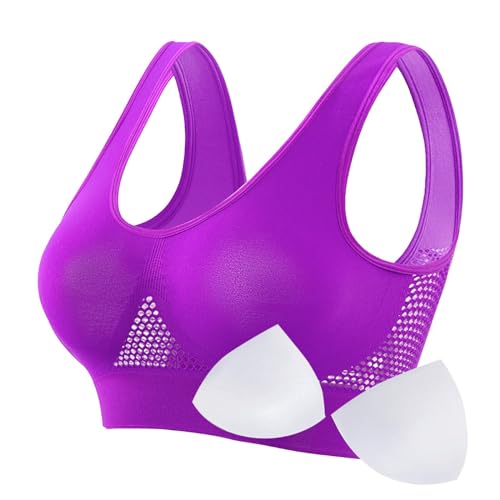 Breathable Cool Liftup Air Bra, Damen Neuer Großer Air-BH, Bequemer BH Atmungsaktiver und Bequemer Mesh-Sport-BH, Sport BH Ohne Bügel Starker Halt für Damen von Generic