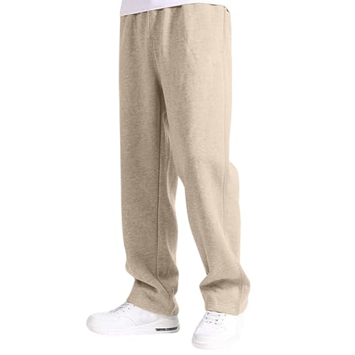 Breite Jogginghose Herren Graue Baggy Cargohose Lose Relaxed Sweathose Sport Hose Gym Trainingshose Y2k Streetwear Freizeithosen von Generic