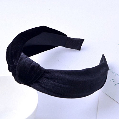 Breites Band Samt Damen Farbe Haarband Stirnband Einfarbig Seite Exotisches Haarband Stirnband Sport Männer (Schwarz, Einheitsgröße) von Generic