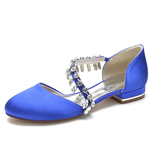 Bridal Brautschuhe Flache Loafer Mit Runder Zehenpartie Hochzeitsschuhe Partei Abendschuhe Flach 2.5Cm,Royal Blue,42 EU Bridal Brautschuhe Flache Loafer Mit Runder Zehenpartie Hochzeitsschuhe Partei Abendschuhe Flach 2.5Cm,Royal Blue,42 EU von Generic
