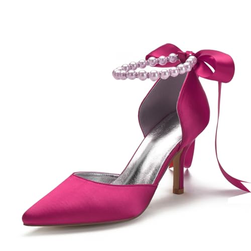 Bridal Hochzeitsschuhe Damen Pointed Toe Pumps Bridal Stiletto Heel Formale Prom Party Kleid Schuhe Bequeme Pumps 8Cm,Rose red,42 EU Bridal Hochzeitsschuhe Damen Pointed Toe Pumps Bridal Stiletto Heel Formale Prom Party Kleid Schuhe Bequeme Pumps 8Cm,Rose red,42 EU von Generic