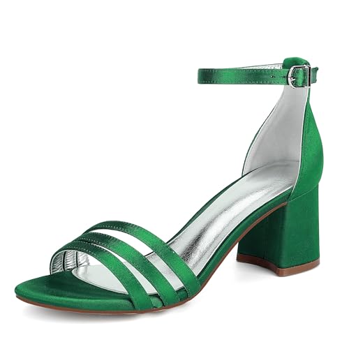 Bridal Hochzeitsschuhe Klassische Sandalen Damen Absatz Peeptoes Hochzeit Pumps Elegant Bridal Chunky Heel 6.5Cm,Grün,41 EU Bridal Hochzeitsschuhe Klassische Sandalen Damen Absatz Peeptoes Hochzeit Pumps Elegant Bridal Chunky Heel 6.5Cm,Grün,41 EU von Generic
