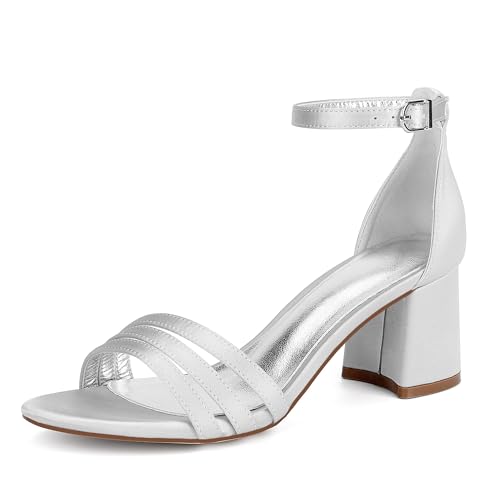 Bridal Hochzeitsschuhe Klassische Sandalen Damen Absatz Peeptoes Hochzeit Pumps Elegant Bridal Chunky Heel 6.5Cm,Silber,42 EU Bridal Hochzeitsschuhe Klassische Sandalen Damen Absatz Peeptoes Hochzeit Pumps Elegant Bridal Chunky Heel 6.5Cm,Silber,42 EU von Generic