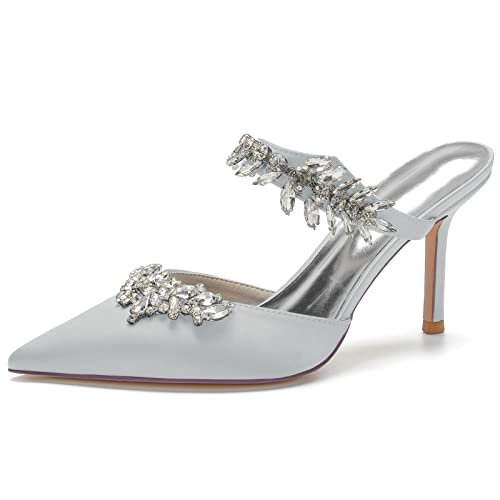 Bridal Hochzeitsschuhe Pumps High Heel Sexy Pointed Toe Sandalen Frauen Sommer Stiletto Party Abendschuhe 8.5Cm,Silber,38 EU Bridal Hochzeitsschuhe Pumps High Heel Sexy Pointed Toe Sandalen Frauen Sommer Stiletto Party Abendschuhe 8.5Cm,Silber,38 EU von Generic