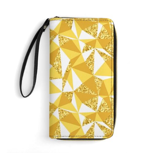 Brieftasche Abstrakte Geometrie Mit Gold Kartenetui Retro Reißverschluss Geldbörse Lustige Tragbare Brieftasche Für Kinder, Freundin, Mädchen von Generic