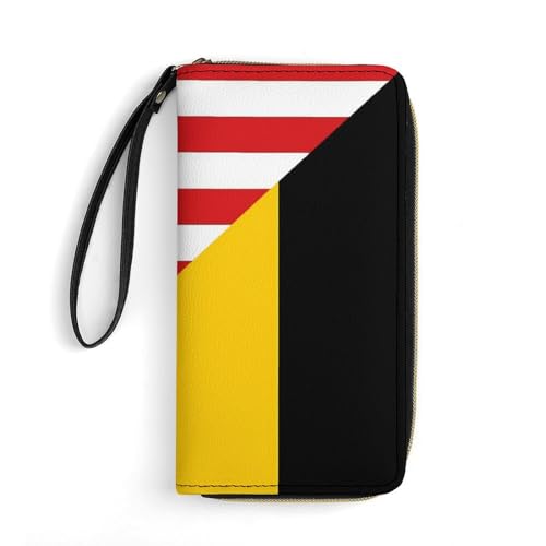Brieftasche Amerika Flagge Und Belgien Flagge Handtaschen Nette Leder Geldbörse Vintage Design Tragbare Brieftasche Für Frauen, Mädchen, Mutter von Generic
