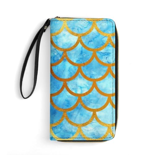 Brieftasche Aquarell Grüne Fischschuppen Wallet Nette Geldbeute Printmotiv Geldtasche Für Freund, Kinder, Freundin von Generic