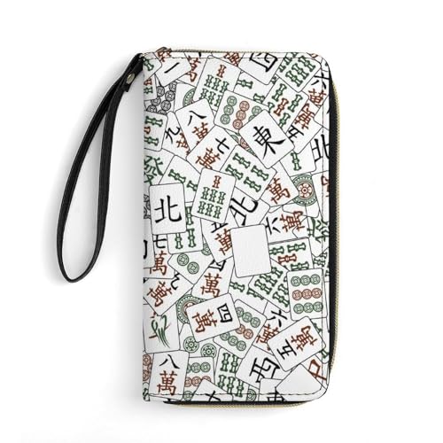 Brieftasche Mahjong-Steine Wallet Printmotiv Kartenetui Vintage Design Tragbare Brieftasche Für Tochter, Mädchen, Kinder von Generic