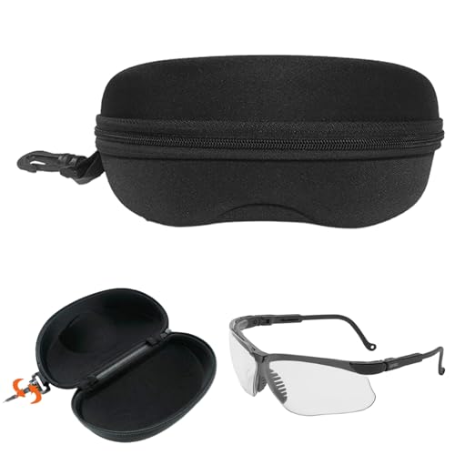 Brillenetui für Schutzbrille, Etui mit Filzfutter, verstärktem Reißverschluss und praktischem Gürtelclip. Schwarz von Generic