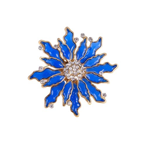 Brosche 1 Stück Legierung Blume Brosche Damen Anzug Kleid Accessoires Corsage Pin Blau von Generic