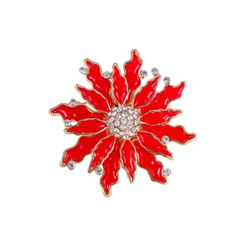 Brosche 1 Stück Legierung Blume Brosche Damen Anzug Kleid Accessoires Corsage Pin Rot von Generic