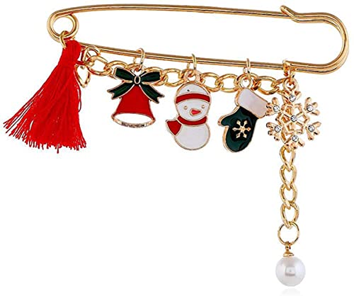 Brosche für Damen, Schneemann, Brosche, Santa Brosche, Halskette, Brosche, Weihnachtsstiefel, Brosche, Weihnachtsbrosche, Brosche, Legierung, Hirsch-Brosche von Generic
