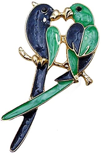 Brosche in Form von Papagei, Pärchen, Schmuck, Hochzeit, Unisex, Schal-Zubehör, Hellgrün von Generic