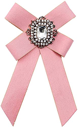 Brosche mit Kristallschleife, für den Hals und Fliege, Halskette, Brosche für Hochzeit (Rosa) von Generic
