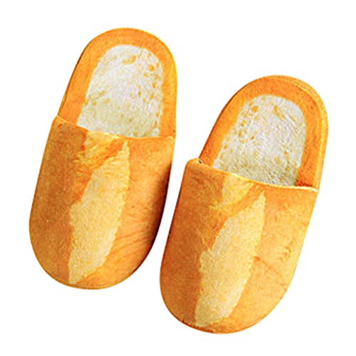 Brot Schuhe Baumwoll-Look Herbst warme Schuhe kuschelige Hausschuhe Bun für Erwachsene Winter Haus Damenschuh Schuhe Damen Sommer Keilabsatz (null-Yellow, L) von Generic