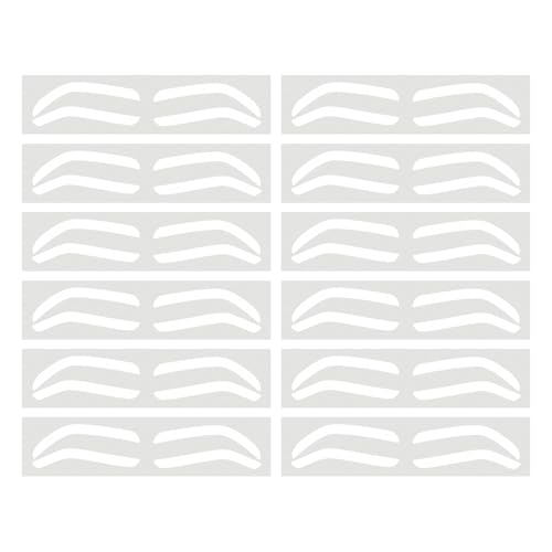 Brow Mapping Guide Paper, Airbrush Eyebrow Sticker | Airbrush -Brauenvorlage - 10 Paare professionelle Augenbrauenfärbungsschablonen, Lineal, Hilfshaper, Tönungstempel, Streifen von Generic