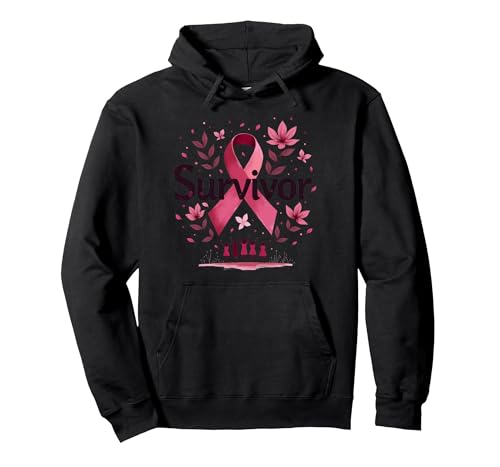 Brustkrebs-Survivor Sweatshirt für Damen, inspirierend Pullover Hoodie, Unisex für Erwachsene, Schwarz, XXL von Generic