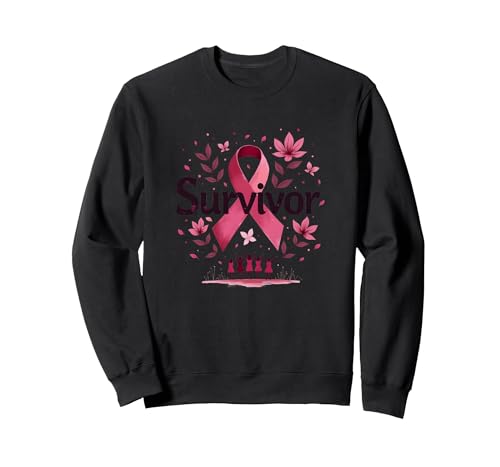 Brustkrebs-Survivor Sweatshirt für Damen, inspirierend Sweatshirt, Unisex für Erwachsene, Schwarz, XXL von Generic