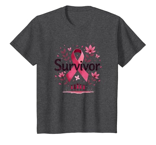 Brustkrebs-Survivor Sweatshirt für Damen, inspirierend T-Shirt, Kinder, Anthrazit Meliert, 140 von Generic