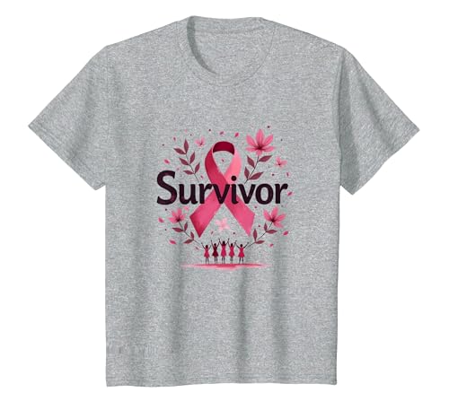 Brustkrebs-Survivor Sweatshirt für Damen, inspirierend T-Shirt, Kinder, Grau Meliert, 98 von Generic