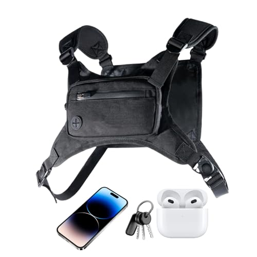 Brustpack - Taktische Laufweste | Sportstaschen | Telefonhalter Weste Front -Rucksack für Motorrad Frauen Wandern Camping Klettern Radfahren Fischereijagd zu Fuß im Freien von Generic