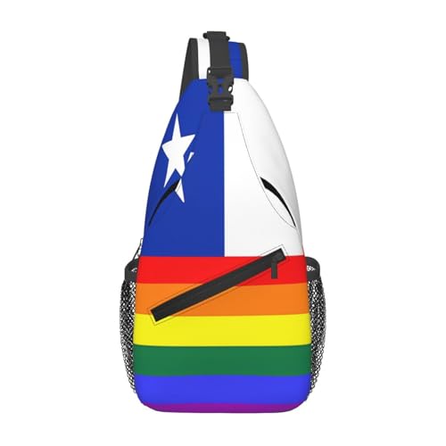 Brusttasche Chile Chilenische Lgbt Pride Gay Regenbogen Trans Flagge Handytasche Multipurpose Wasserdicht Sling Bag Herren & Damen, Für Radfahren, Fitness, Klettern von Generic