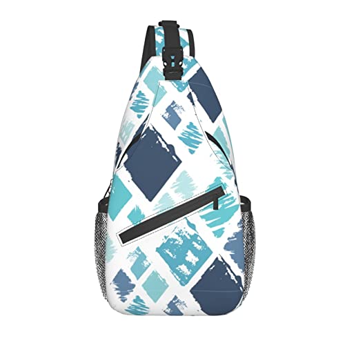 Brusttasche Handbemalte Moderne Fliesen Fitnessstudio Wasserdicht Multipurpose Geschäft Schultertasche, Für Outdoor, Radfahren, Fitness von Generic