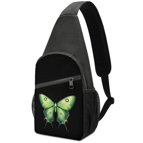 Brusttasche Niedliches Luna-Motte-Schmetterlings-Insekt Anti-Diebstahl Umhängetasche Tragbare Schultertasche Für Sport Sportlich Reisen 19X39Cm von Generic