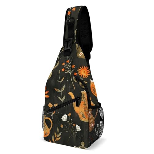 Brusttasche Pla Und Teekanne Tragbare Sling Bag Multipurpose Sling Rucksack Für Wandern Einkaufen Reisen 19X39Cm von Generic