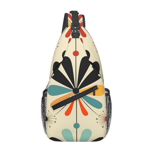 Brusttasche Retro Modern Anti-Diebstahl Sling Rucksack Multipurpose Umhängetasche Für Wandern Herren Sport 19X39Cm von Generic