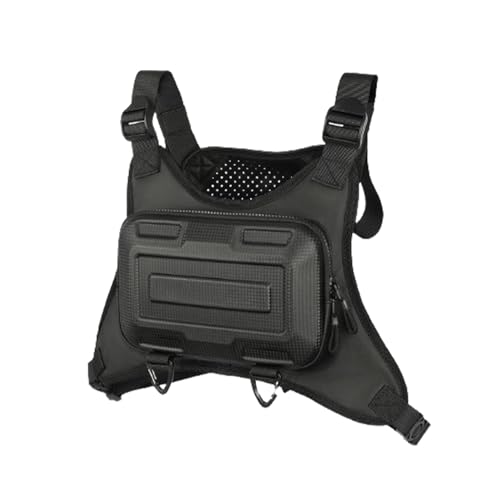 Brusttasche für Laufweste - PU Hart Shell Brusttasche für Männer, Telefonhalter zum , Laufweste, Brustbeutel für Männer, ergonomisch gestaltet, Schwarz , Se référer au descriptif, Siehe von Generic