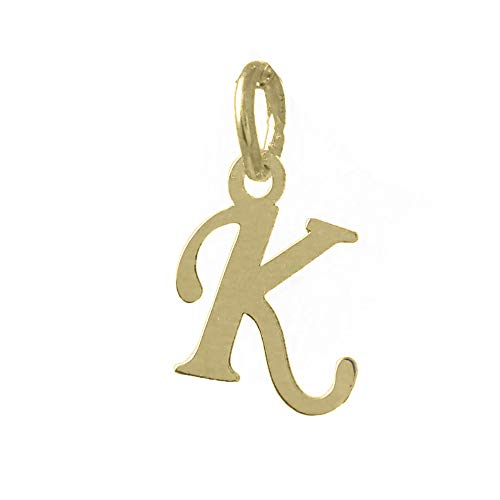 Buchstaben Anhänger Gold 585 (14K) Initialen Charm für Kette A B D E F G H I J L M N O P R S T U V W Z von Generic