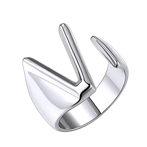 Buchstabenring mit Anfangsbuchstaben für Damen und Herren, stapelbar, offener Alphabet-Ring, verstellbar, AZ, 26 Buchstaben Buchstabenring mit Anfangsbuchstaben für Damen und Herren, stapelbar, offener Alphabet-Ring, verstellbar, AZ, 26 Buchstaben von Generic