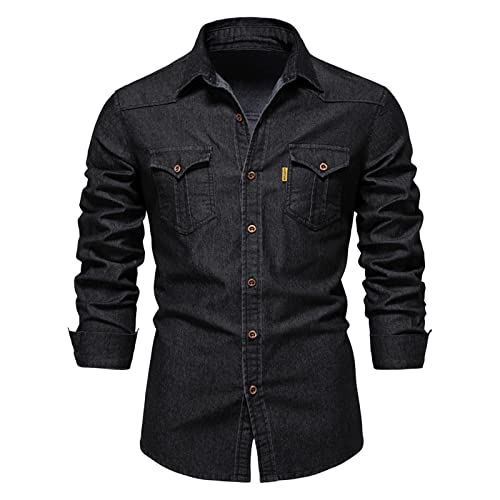 Bunt Lässige Casual Hemd Langarm Jeanshemd Herren-Hemd Männer Regular Fit Langarm Hemd Button Down Freizeithemden Herbst und Winter Männer Fashion Mantel Bunt Lässige Casual Hemd Langarm Jeanshemd Herren-Hemd Männer Regular Fit Langarm Hemd Button Down Freizeithemden Herbst und Winter Männer Fashion Mantel von Generic