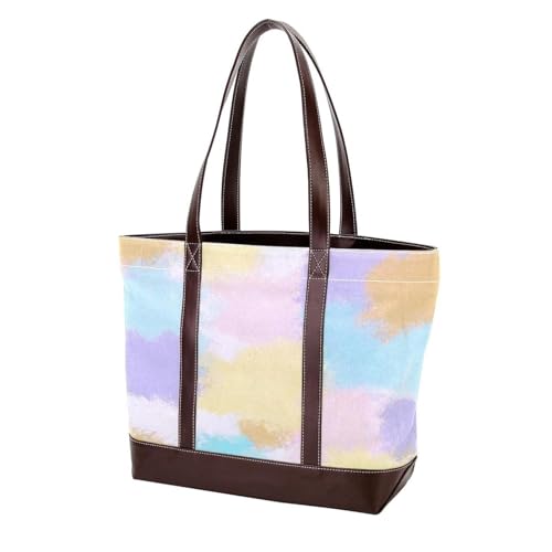 Bunte Batikfärbung, modisch, gewaschen, strapazierfähiges Leder, Geldbörse für Damen, mit Tragegriff oben, mit Taschen, Reißverschluss von Generic