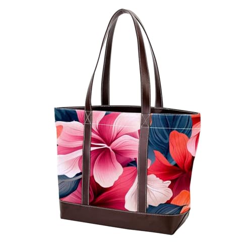 Bunte Blumen-1574 modische gewaschene strapazierfähige Ledergeldbörse für Damen, mit Tragegriff oben, mit Taschen, Reißverschluss, Mehrfarbig 01, 33.8x12x31cm/13.3x4.7x12.2 in von Generic