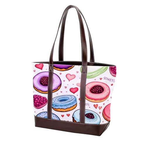 Bunte Desserts, modisch, gewaschen, strapazierfähiges Leder, Geldbörse für Damen, mit Tragegriff oben, mit Taschen, Reißverschluss von Generic