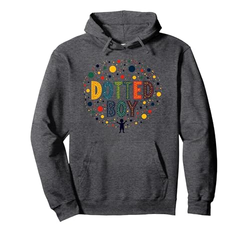 Bunte Kunst für Jungen, gepunktet, Verspieltes Kindheitswunder Pullover Hoodie, Unisex für Erwachsene, Anthrazit Meliert, XL von Generic