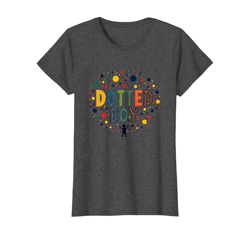 Bunte Kunst für Jungen, gepunktet, Verspieltes Kindheitswunder T-Shirt, Damen, Anthrazit Meliert, XS Bunte Kunst für Jungen, gepunktet, Verspieltes Kindheitswunder T-Shirt, Damen, Anthrazit Meliert, XS von Generic