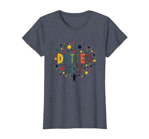 Bunte Kunst für Jungen, gepunktet, Verspieltes Kindheitswunder T-Shirt, Damen, Blau Meliert, XS Bunte Kunst für Jungen, gepunktet, Verspieltes Kindheitswunder T-Shirt, Damen, Blau Meliert, XS von Generic