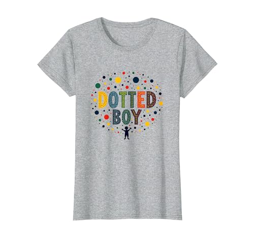 Bunte Kunst für Jungen, gepunktet, Verspieltes Kindheitswunder T-Shirt, Damen, Grau Meliert, XS von Generic