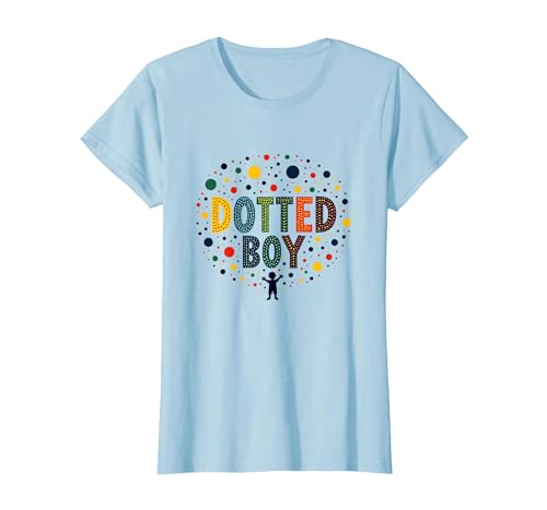 Bunte Kunst für Jungen, gepunktet, Verspieltes Kindheitswunder T-Shirt, Damen, Himmelblau, XS Bunte Kunst für Jungen, gepunktet, Verspieltes Kindheitswunder T-Shirt, Damen, Himmelblau, XS von Generic