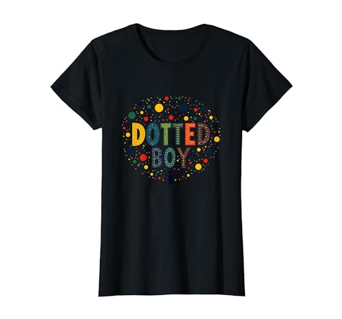 Bunte Kunst für Jungen, gepunktet, Verspieltes Kindheitswunder T-Shirt, Damen, Schwarz, XS Bunte Kunst für Jungen, gepunktet, Verspieltes Kindheitswunder T-Shirt, Damen, Schwarz, XS von Generic