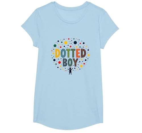 Bunte Kunst für Jungen, gepunktet, Verspieltes Kindheitswunder T-Shirt, Girls, Himmelblau, XS von Generic